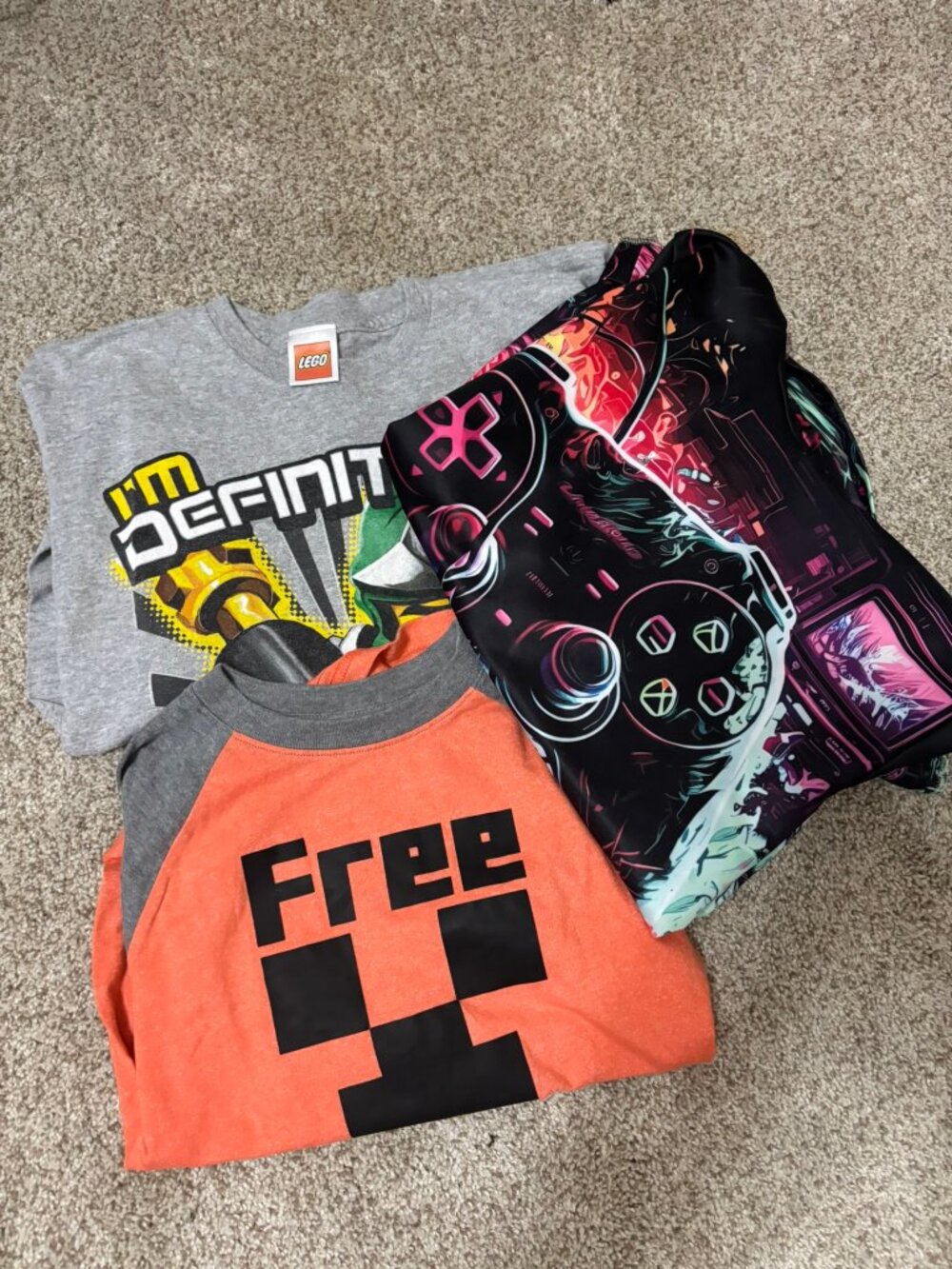 Boys Graphic Tee Hoodie Bundle Size 10/12 Minecraft Lego Ninjago Gaming